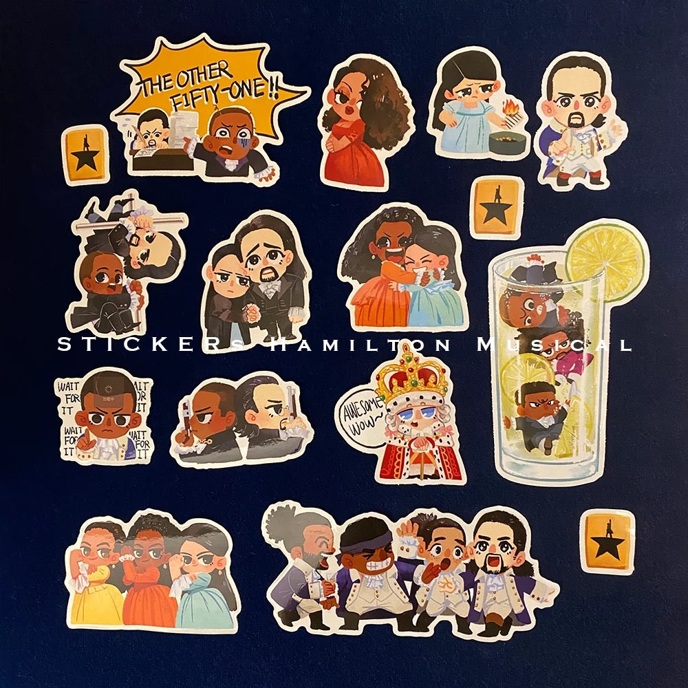 Hamilton-All cast PVC stickers-Musical doujin duc_paradise musical prints