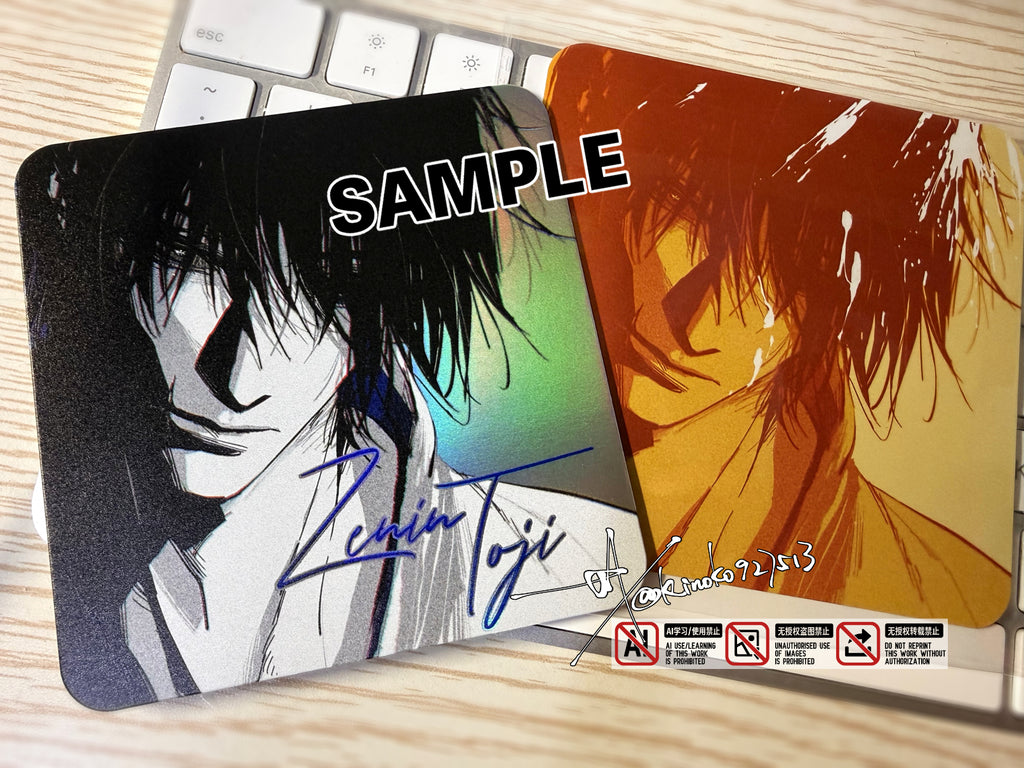 Zenin Toji Holographic Silver Square Paper Coaster