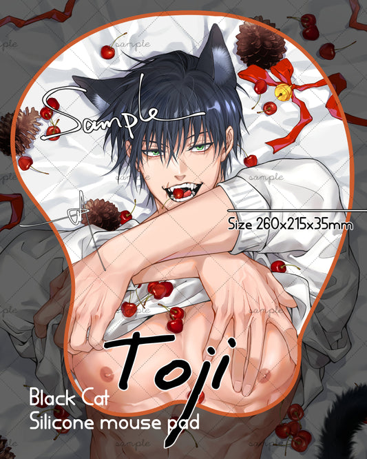 Black Cat Toji Mousepad anime doujin jjk kinoko mousepad