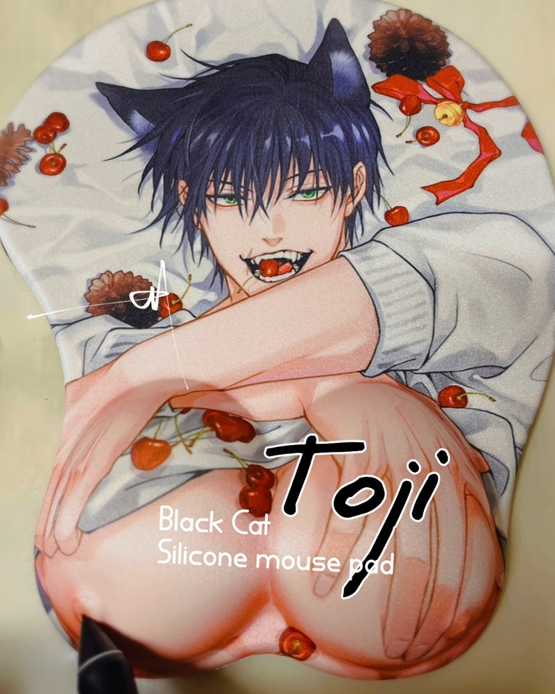 Black Cat Toji Mousepad anime doujin jjk kinoko mousepad