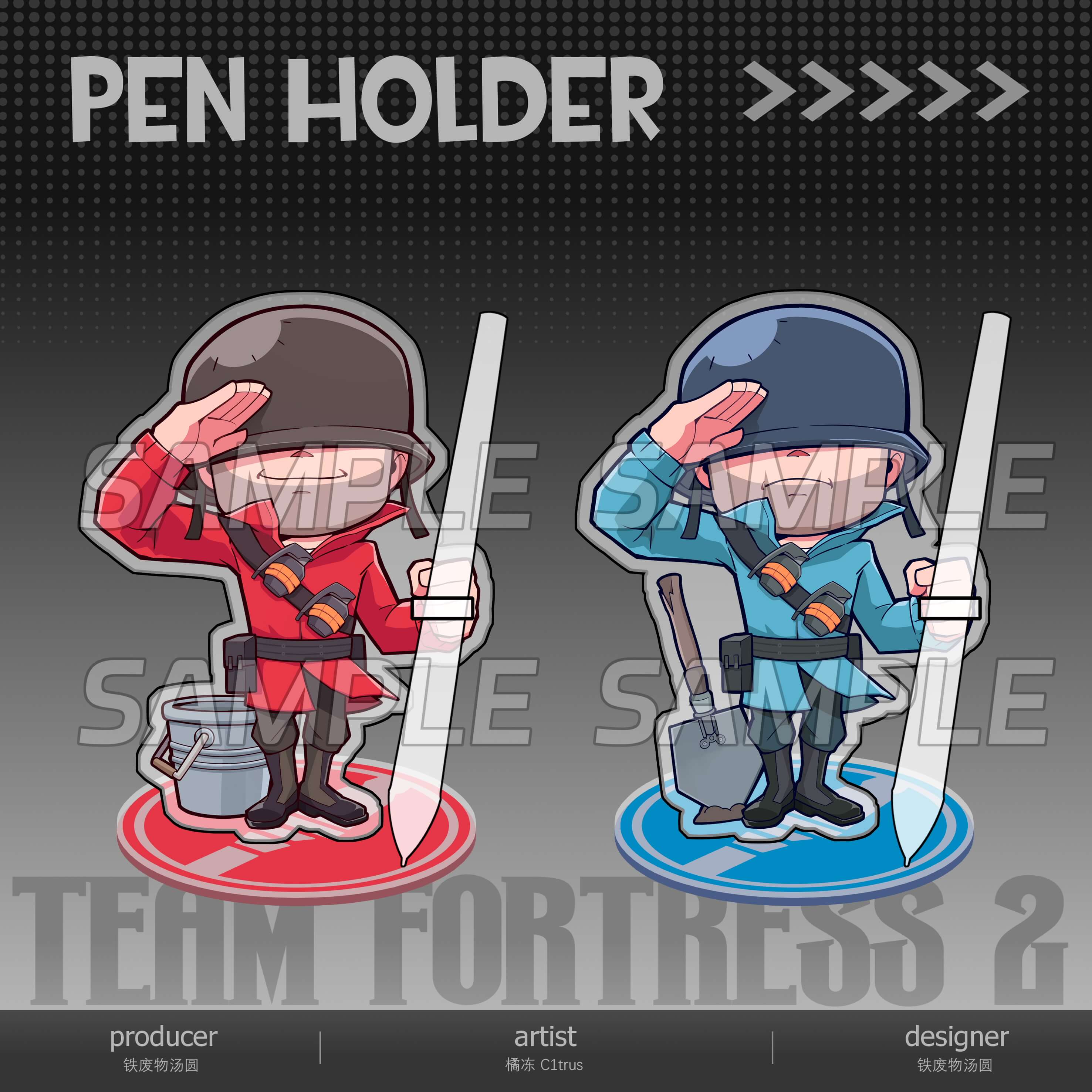 Team Fortress2-Pen Holder Soldier acrylics doujin game teamfortress