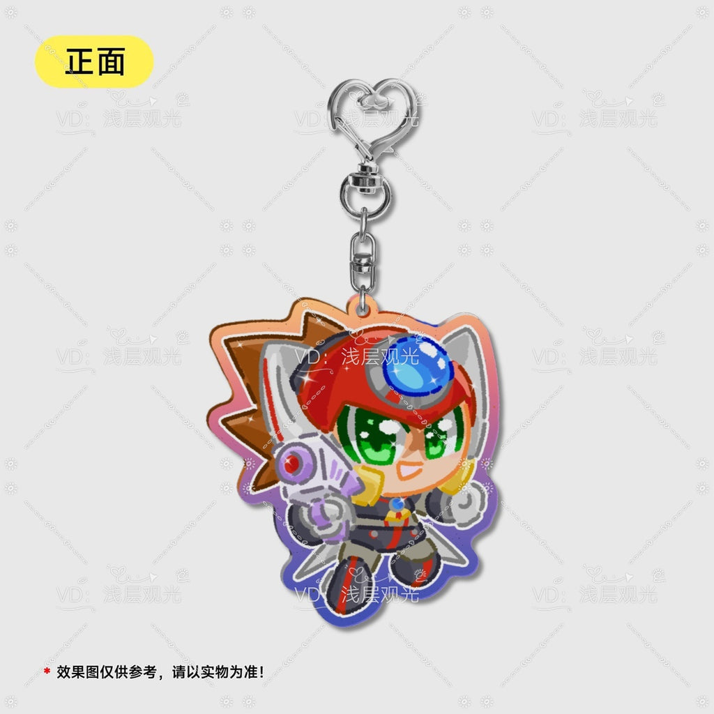 Colored Window Glitter Key Chain (MegamanX) acrylics game ling6 megaman
