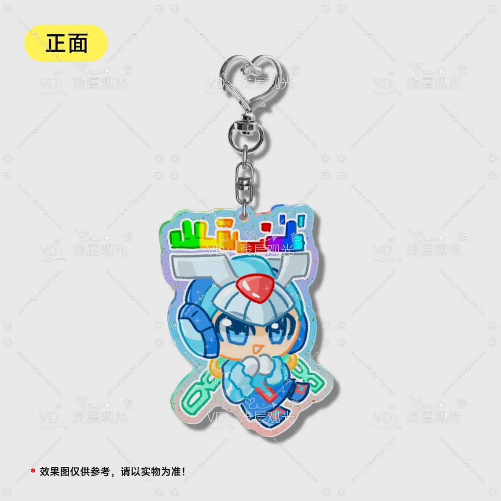 Colored Window Glitter Key Chain (MegamanZero) acrylics game ling6 megaman