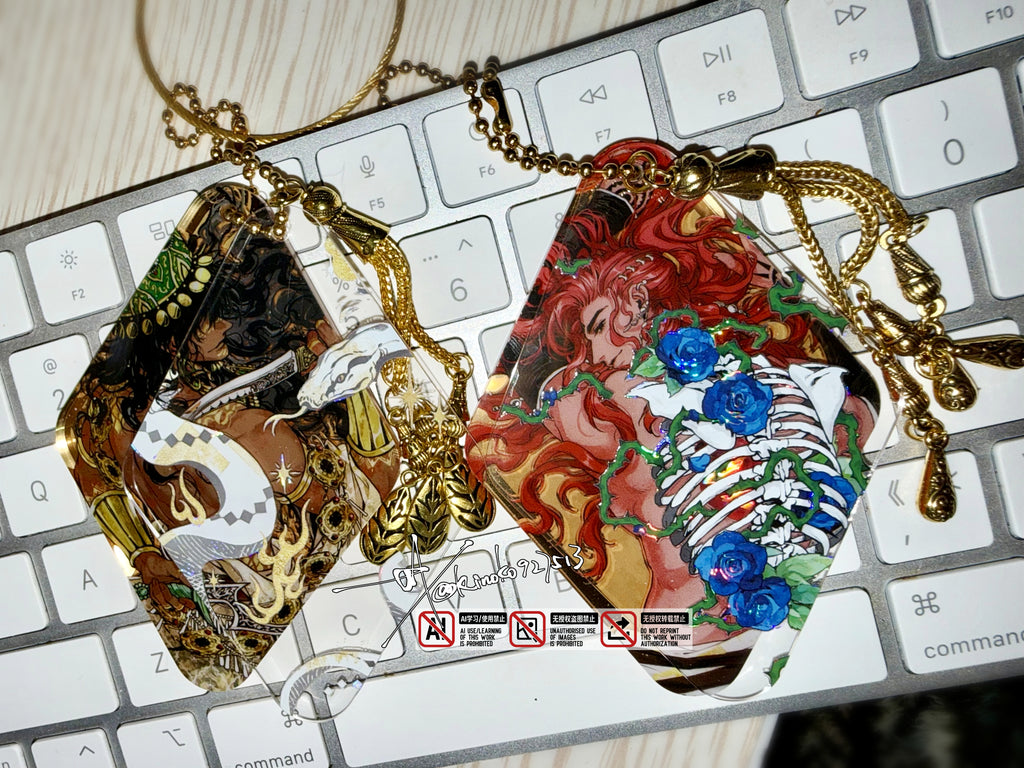 Shell Iridescent Gold Mirror Double-Layer Acrylic Keychain