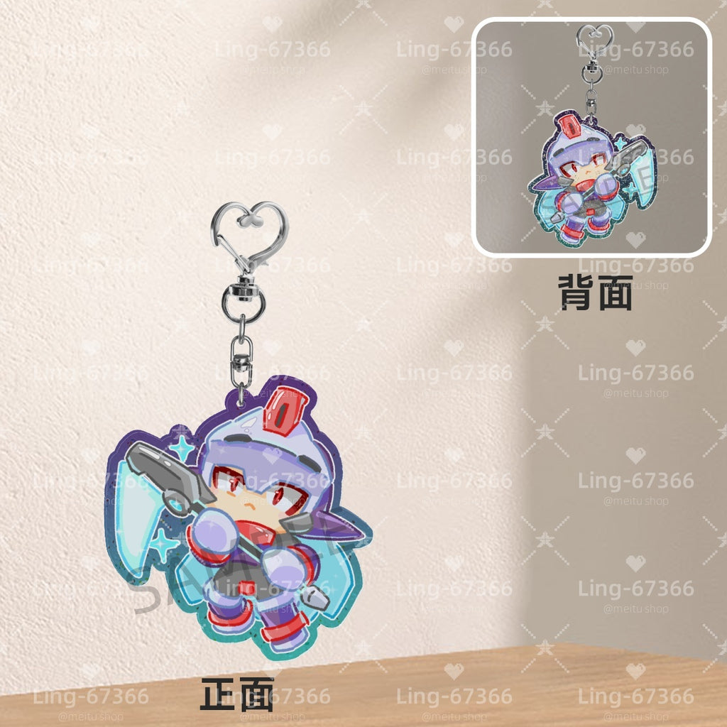Colored Window Glitter Key Chain (Megaman ZX)