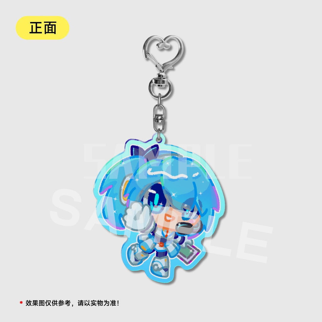 Colored Window Glitter Key Chain (MegamanXDive) acrylics game ling6 megaman
