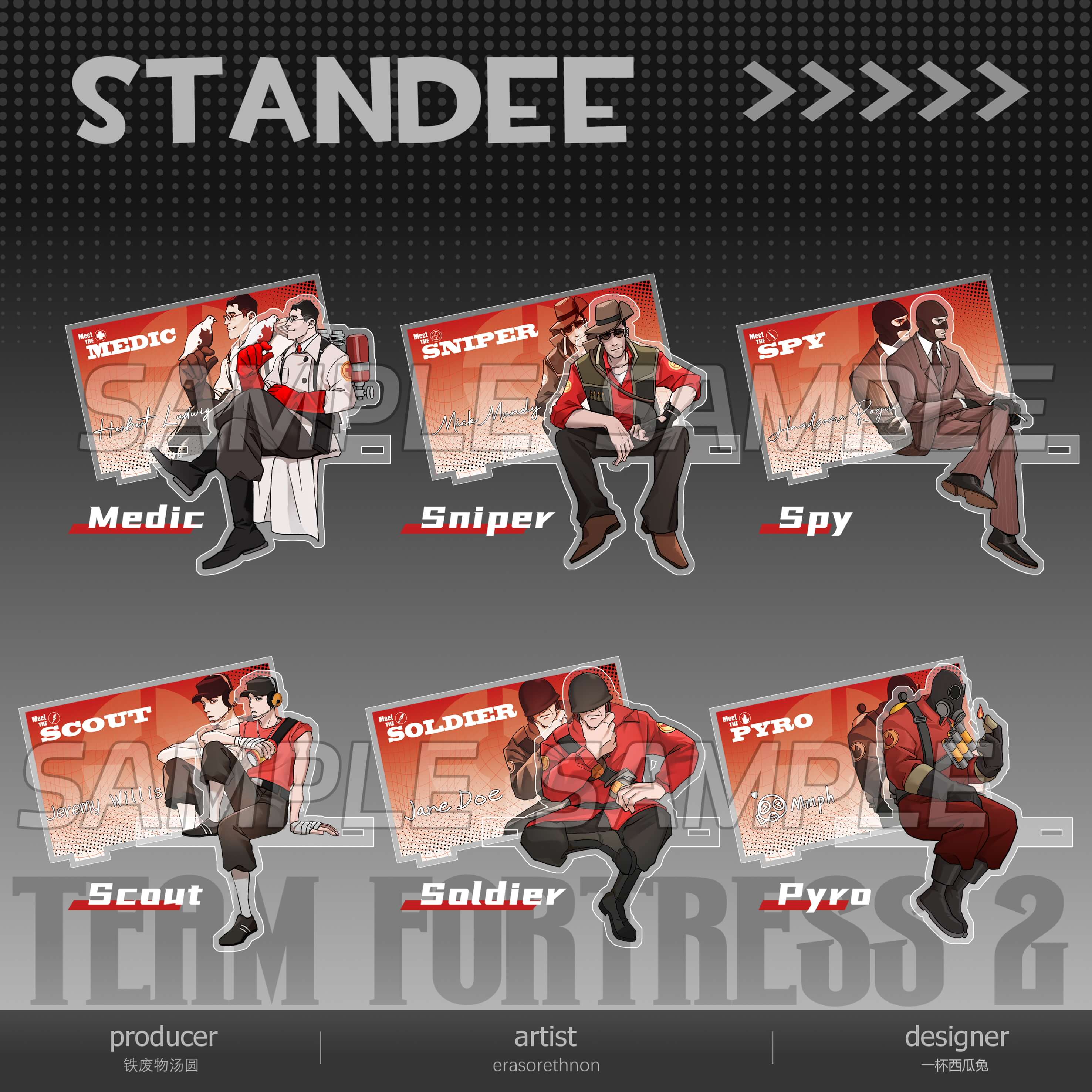 Team Fortress2-Sitting Standee acrylics doujin game teamfortress