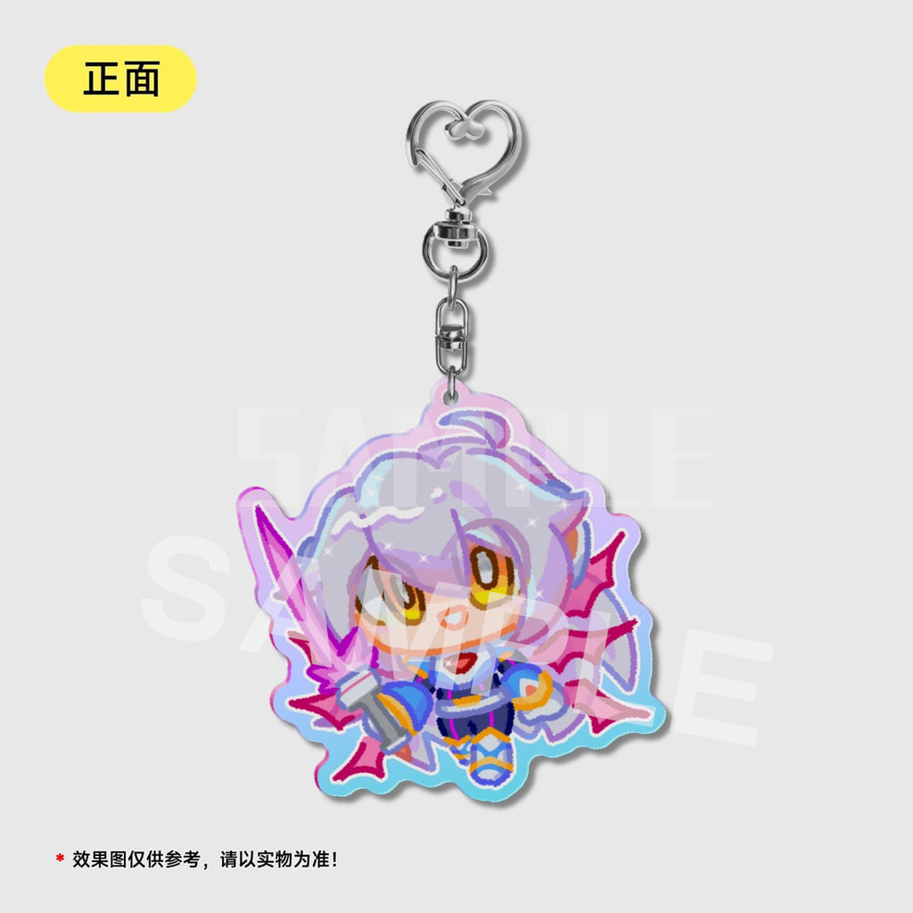 Colored Window Glitter Key Chain (MegamanXDive) acrylics game ling6 megaman