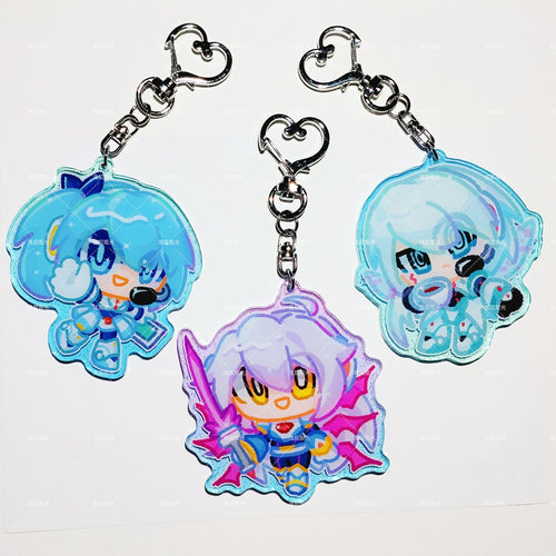 Colored Window Glitter Key Chain (MegamanXDive) acrylics game ling6 megaman