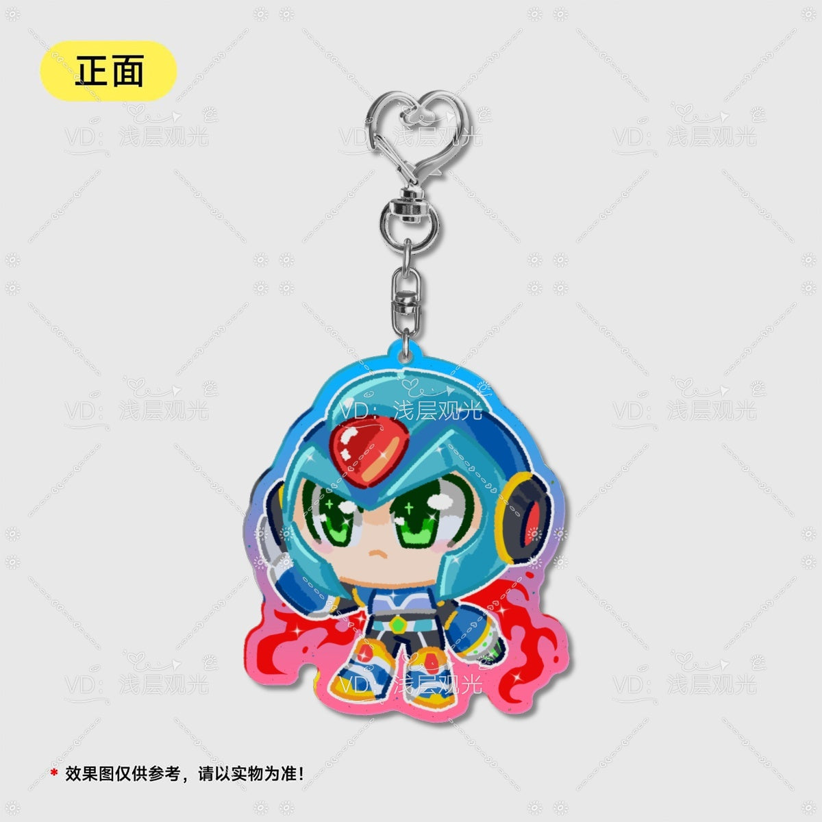 Colored Window Glitter Key Chain (MegamanX) acrylics game ling6 megaman