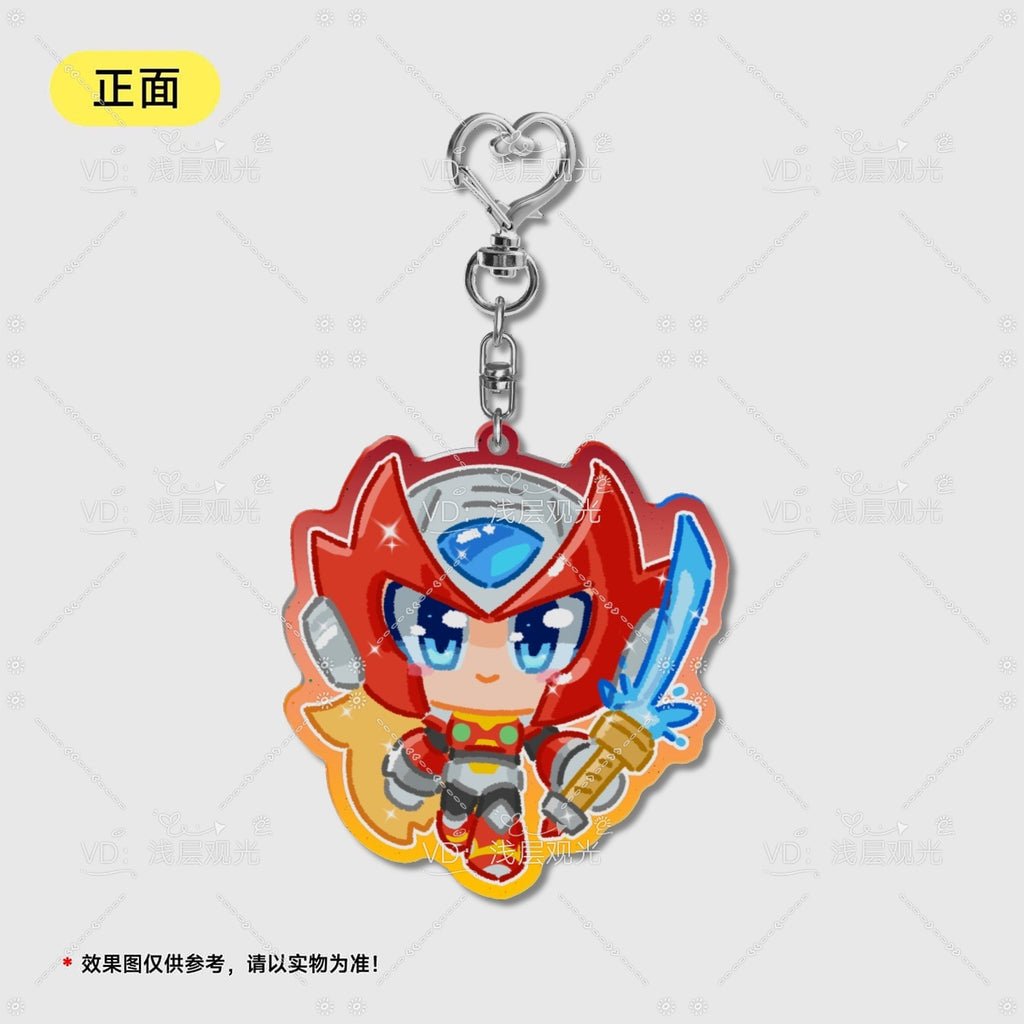 Colored Window Glitter Key Chain (MegamanX) acrylics game ling6 megaman