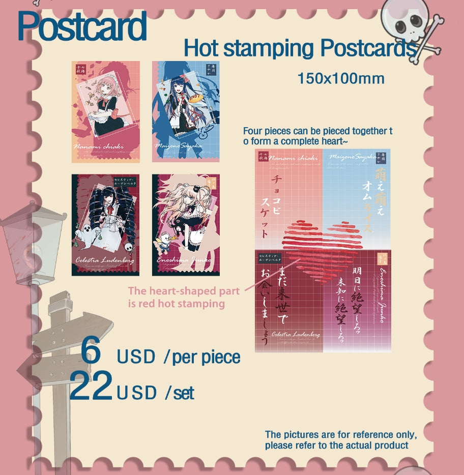 Danganronpa Maid Series Postcards Danganronpa doujin game prints tsubasa