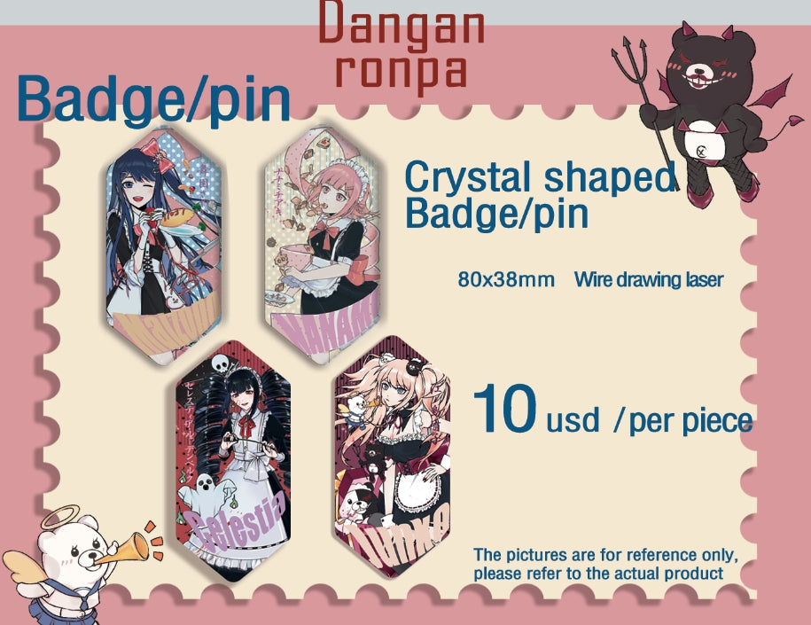 Danganronpa Maid Series Badge/pin Danganronpa doujin game pins tsubasa