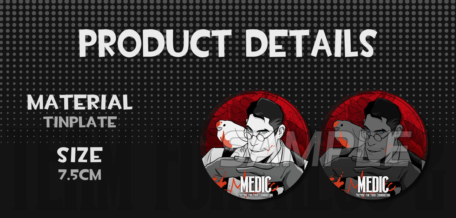 Team Fortress2-75mm Reflective Badge/Pin