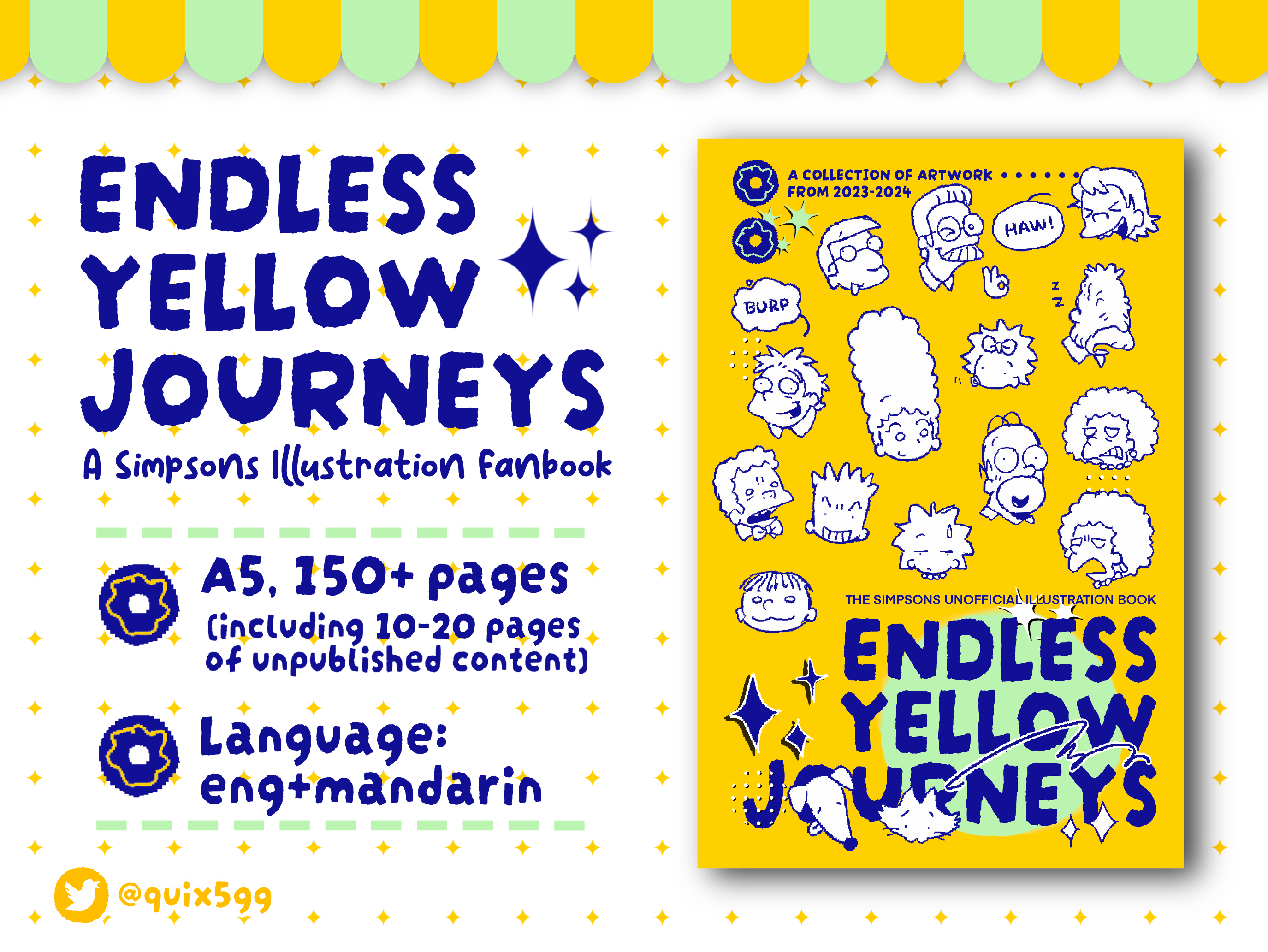 Endless Yellow Journeys - A Simpsons Illustration Fanbook (DIGITAL PDF) digital_product doujin prints Simpsons