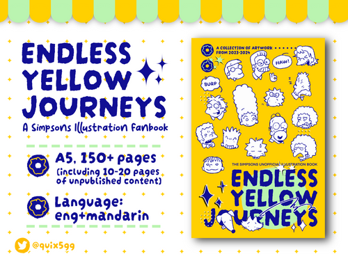 Endless Yellow Journeys - A Simpsons Illustration Fanbook (DIGITAL PDF) digital_product doujin prints Simpsons