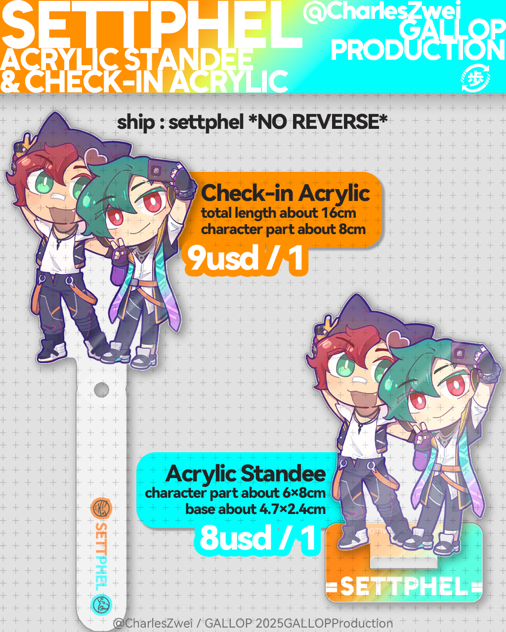 Settphel Acrylic Standee & Check-in Acrylic acrylics CharlesZwei doujin