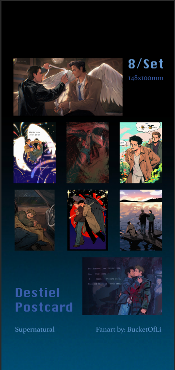 Destiel Postcard Set