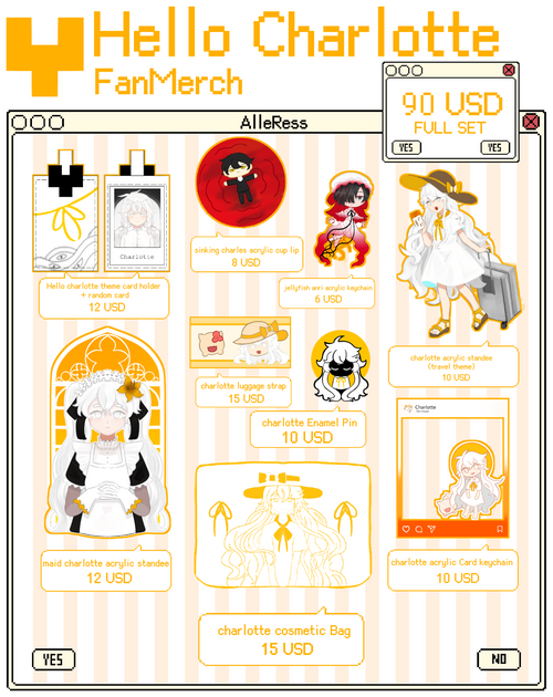 Hello Charlotte Merch Collection doujin game