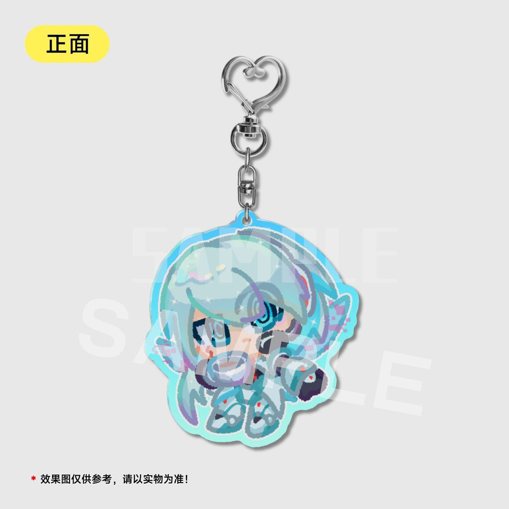 Colored Window Glitter Key Chain (MegamanXDive) acrylics game ling6 megaman