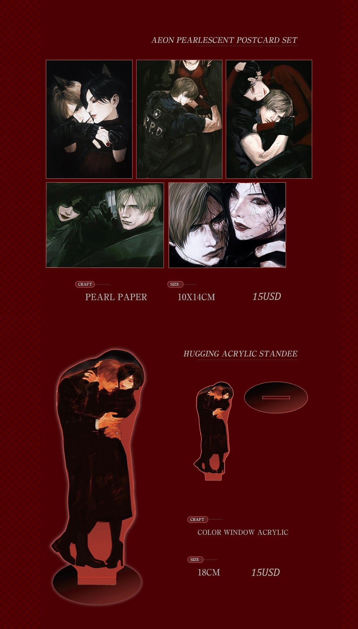 林子 To the aeon Resident Evil Leon·S·Kennedy&Ada Wong Fan Merch