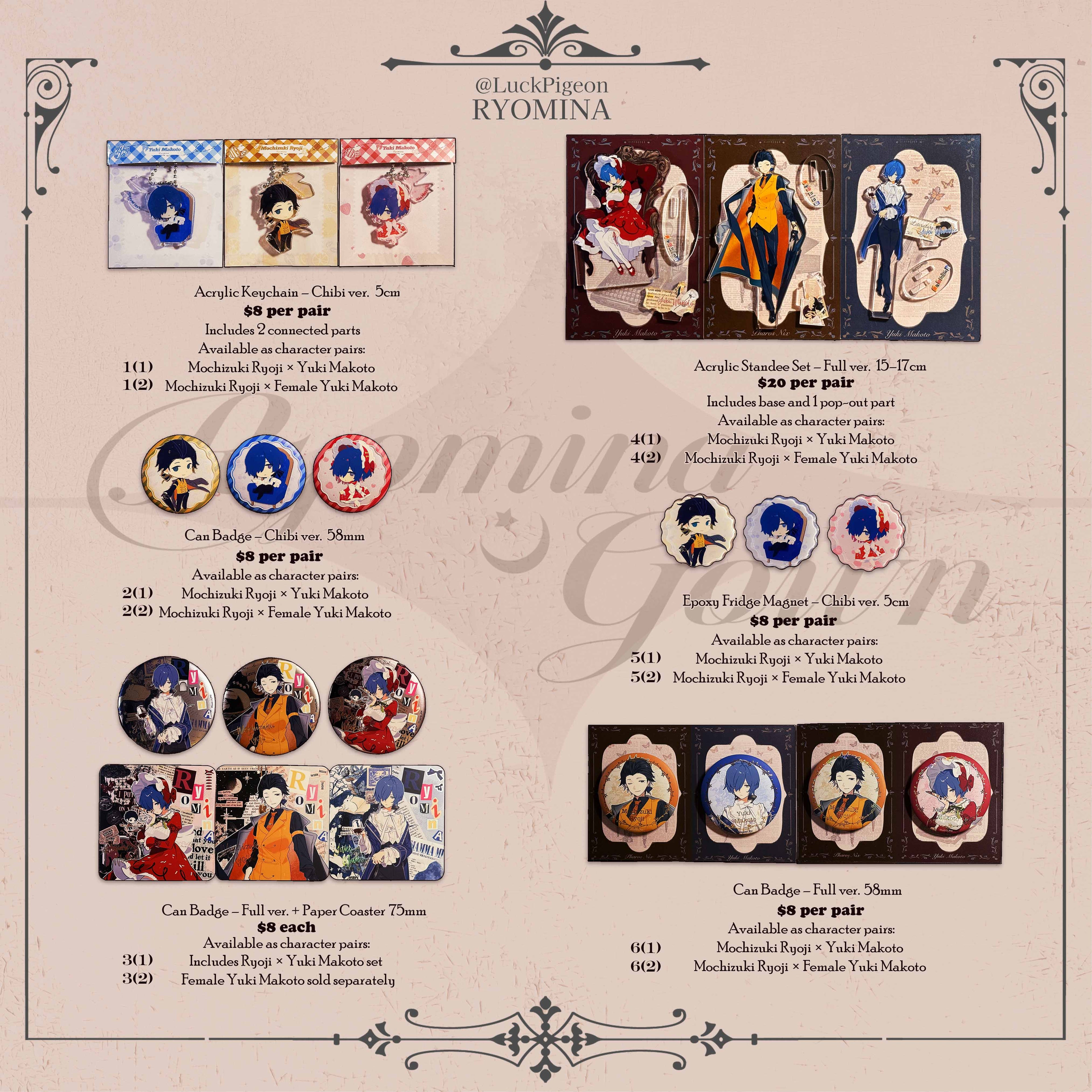 Ryomina Acrylics&Badge Collection acrylics doujin luckpigeon