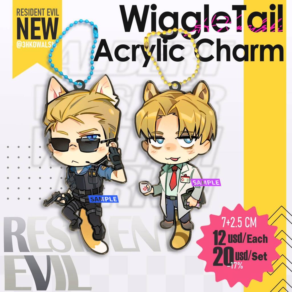 Wiggle Tail Acrylic Charm